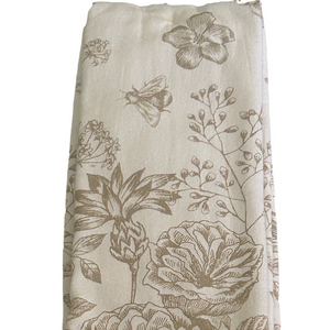 Bar Towel Set MRKT New York Khaki Tan + Soft White Cotton Soft Floral NEW